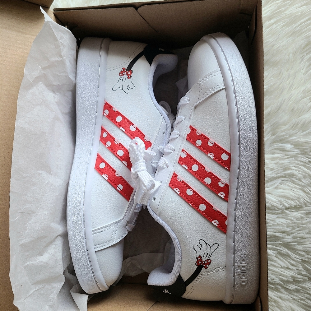 Adidas Women's Polka Dot Red and White Sneakers